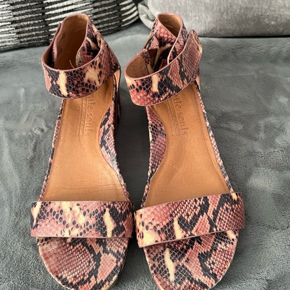 Gentle Souls by Kenneth Cole Chic Snake Print Sandals - Picture 2 of 6